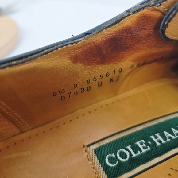 Cole Haan Men's Oxford Wingtip Dress Shoes Black 8.5 - Picture 6 of 7